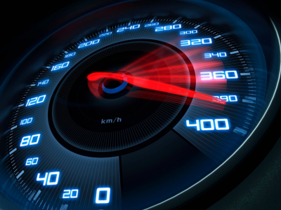 Showing a car going fast